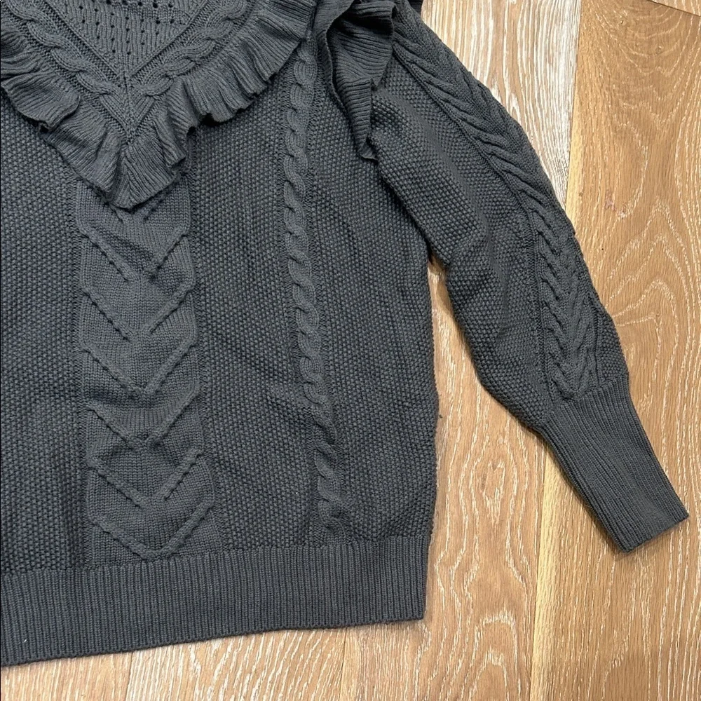 Ted Baker Denita Ruffle Yolk Sweater Charcoal